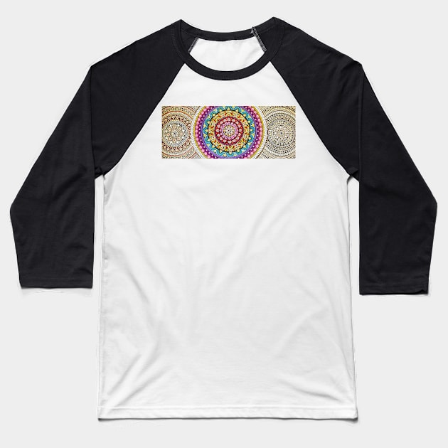 Mandalas Baseball T-Shirt by Deborah Malcolm